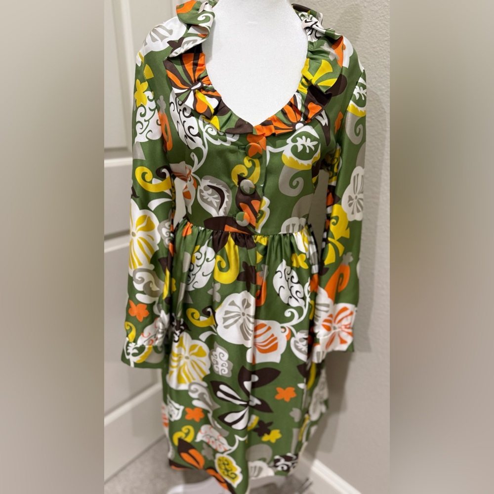 NWT, J Crew Vintage Collection Tropical Flower Dress long sleeves, size 12